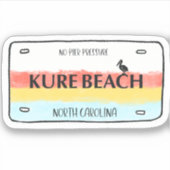 Kure Beach Licentie Bord Vinyl Sticker (Voorkant)