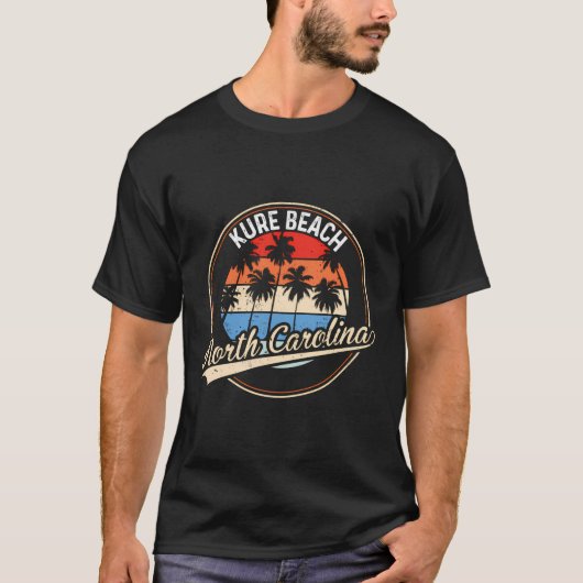 Kure Beach North Carolina Palm Tree Beach T-shirt (Voorkant)