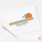 Kure Beach North Carolina Sun Palm Trees Rechthoekige Sticker (Envelop)