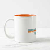 Kure Beach North Carolina Sun Palm Trees Tweekleurige Koffiemok (Links)