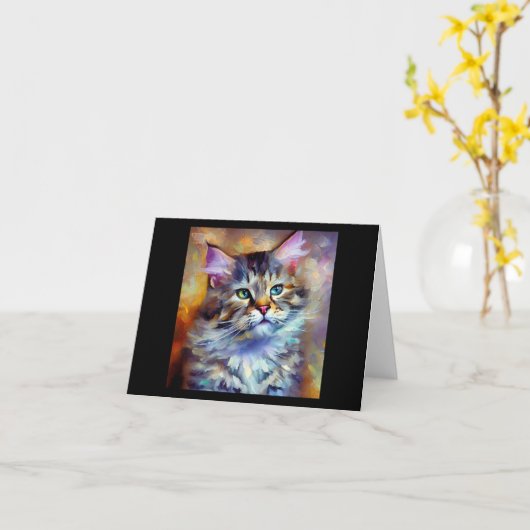 Kurilian Bobtail Cat Kaart (Gele Bloem)