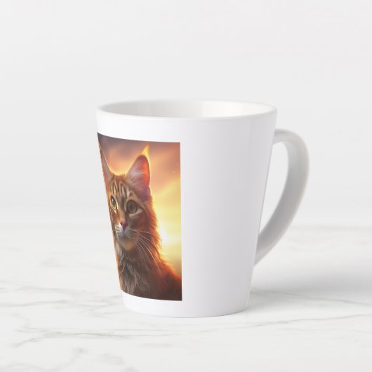 Kurilian Bobtail Cat Latte Mok (Rechterhoek)