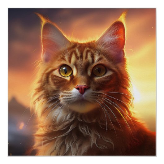 Kurilian Bobtail Cat Perfect Poster (Voorkant)