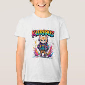 Kurious Manga Cat Tri-Blend Shirt (Voorkant)