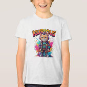 Kurious Manga Cat Tri-Blend Shirt (Voorkant)