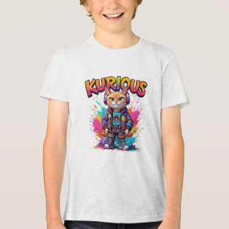Kurious Manga Cat Tri-Blend Shirt