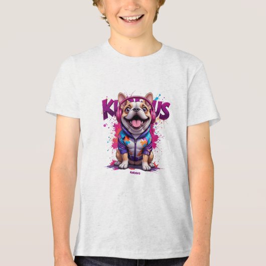 Kurious Manga Dog Tri-Blend Shirt (Voorkant)