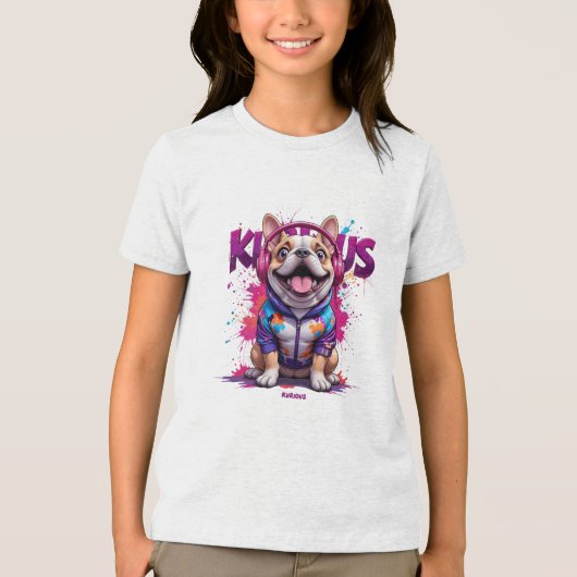 Kurious Manga Dog Tri-Blend Shirt (Voorkant)