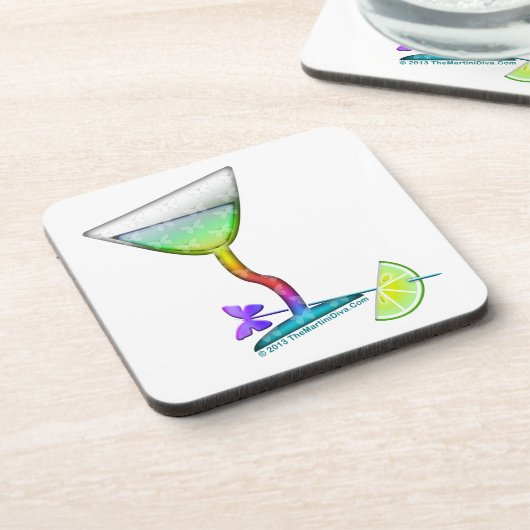 KURK COASTERS - VLINDER MARTINI DRANKJES ONDERZETTER (Linkerzijde)