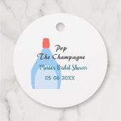 Kurk de Champagne blauwe bruidsdouche voeg naam da Bedankjes Labels (Achterkant)