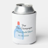 Kurk de Champagne blauwe bruidsdouche voeg naam da Blikjeskoeler (Blikje Voorkant)