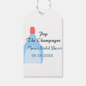 Kurk de champagne blauwe bruidsdouche voeg naam da cadeaulabel (Achterkant)