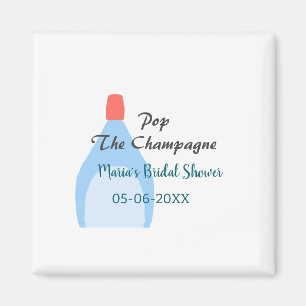 Kurk de champagne blauwe bruidsdouche voeg naam da magneet