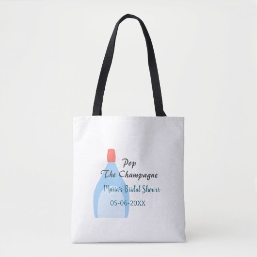 Kurk de Champagne blauwe bruidsdouche voeg naam da Tote Bag (Voorkant)