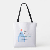 Kurk de Champagne blauwe bruidsdouche voeg naam da Tote Bag (Achterkant)