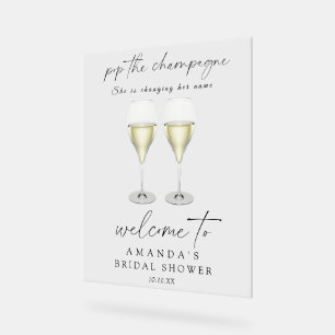 Kurk de champagne Bruidsfeest borrel Acryl Bord