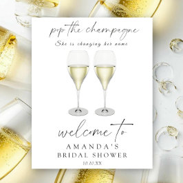 Kurk de champagne Bruidsfeest borrel Poster