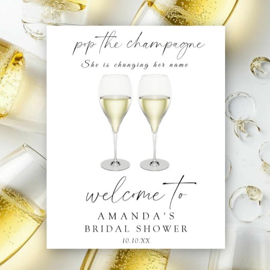 Kurk de champagne Bruidsfeest borrel Poster