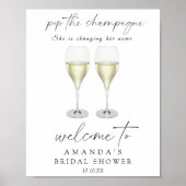 Kurk de champagne Bruidsfeest borrel Poster (Voorkant)