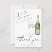 Kurk de champagne - dank je bruidsfeest bedankkaart (Voorkant)