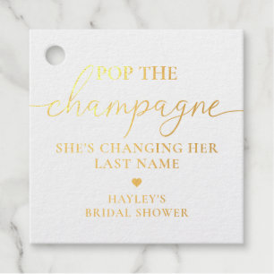 Kurk de champagne goud folie cadeautag bedankjes labels