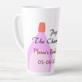 Kurk de Champagne roze bruidsdouche voeg naam datu Latte Mok (Linkerhoek)