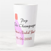Kurk de Champagne roze bruidsdouche voeg naam datu Latte Mok (Voorkant)
