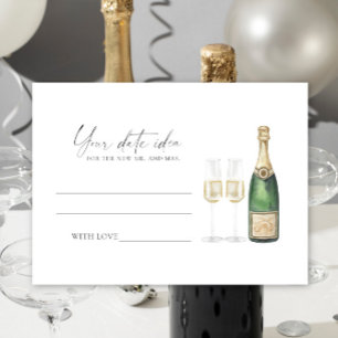 Kurk de champagne - Uitgeefideeën voor een date \ Informatiekaartje
