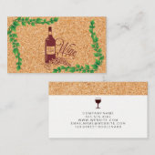 Kurk en wijn Bottelwijnstokken Visitekaartje (Voorkant / Achterkant)