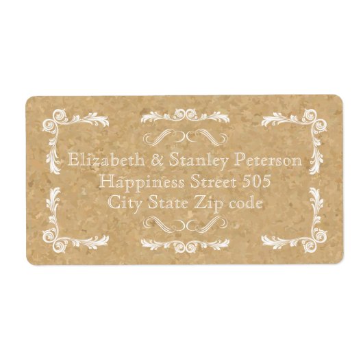 Kurk met  lijst bruiloft etiket (Voorkant)