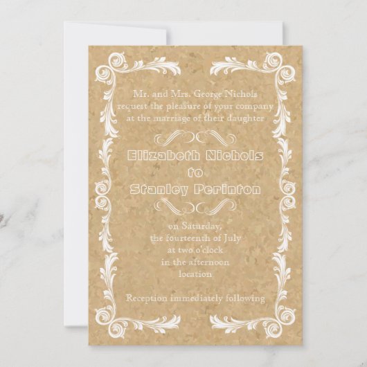 Kurk met  lijst bruiloft kaart (Voorkant)