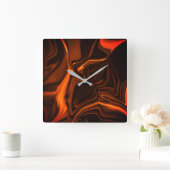 kurk of golvende koraal, over donker fonds vierkante klok (Huis)