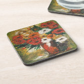 Kurk Onderzetter Ann Hayes Red Flowers gemengd (Linkerzijde)