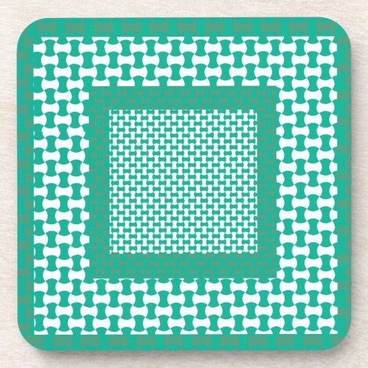 kurk Onderzetter of tafellemat, Emerald Green Geom (Voorkant)