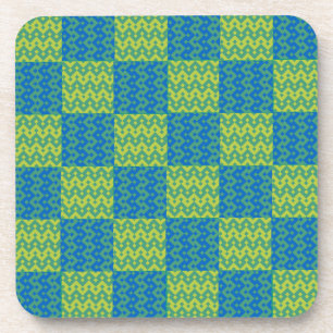 Kurk Onderzetter of Tafelmat, Groene en Blauwe Pat