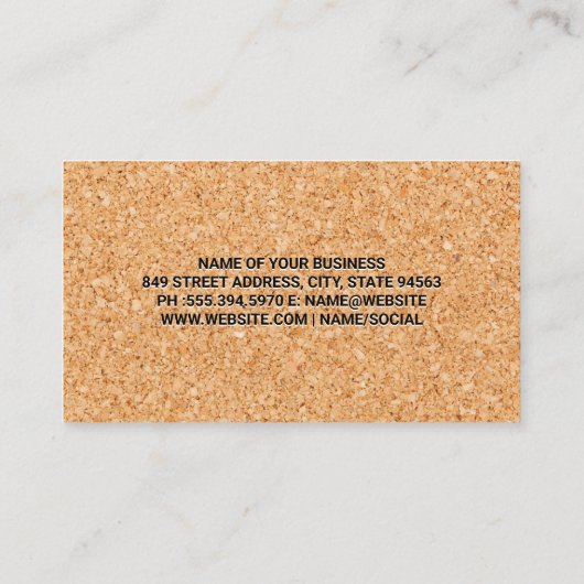 Kurk Textuur Achtergrond Visitekaartje (Achterkant)