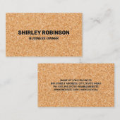 Kurk Textuur Achtergrond Visitekaartje (Voorkant / Achterkant)