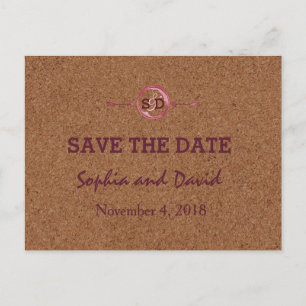 Kurk van wijngaarden Rood wijn BEWAREN DATUM Aankondigingskaart