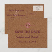 Kurk van wijngaarden Rood wijn BEWAREN DATUM Aankondigingskaart (Voorkant / Achterkant)