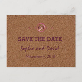 Kurk van wijngaarden Rood wijn BEWAREN DATUM Aankondigingskaart