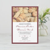 Kurk wijn thema bruiloft uitnodiging (Staand voorkant)