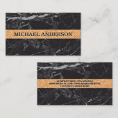 kurkbanner | zwart marmer visitekaartje (Voorkant / Achterkant)