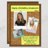 Kurkbord Afstuderen Uitnodiging (Voorkant / Achterkant)