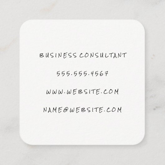 kurkdruk vierkante visitekaartje (Achterkant)