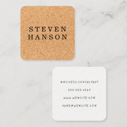 kurkdruk vierkante visitekaartje (Voorkant / Achterkant)