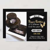 Kurkels openscheuren Nieuwejaars Baby Aankondiging (Voorkant / Achterkant)