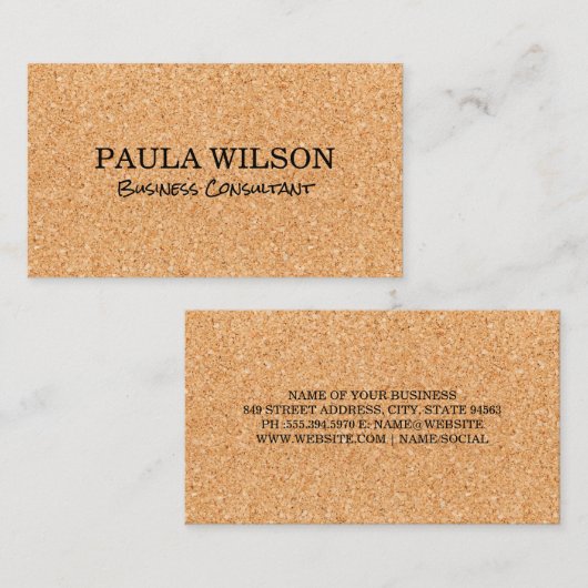 Kurken achtergrond visitekaartje (Voorkant / Achterkant)