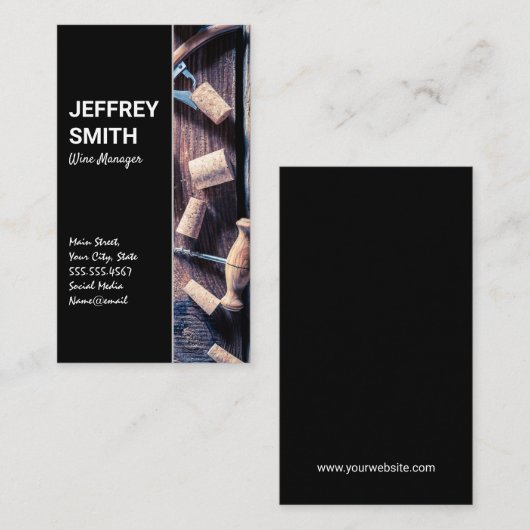 Kurken en wijnopeners visitekaartje (Voorkant / Achterkant)