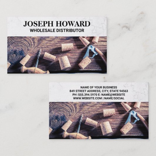 Kurken | Houten Tafel Visitekaartje (Voorkant / Achterkant)