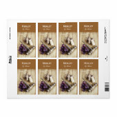 Kurken, kurkentrekker en druiven Wijnfles Etiket (Full Sheet)